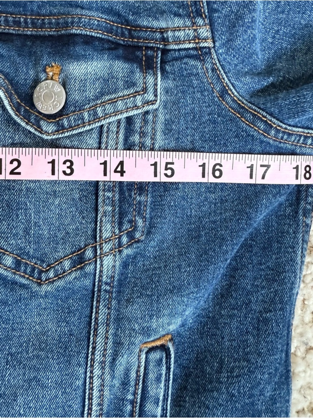 J CREW Womens Denim Classic Jean Jacket Blue Size Medium Timeless Trucker Jacket - Picture 12 of 15